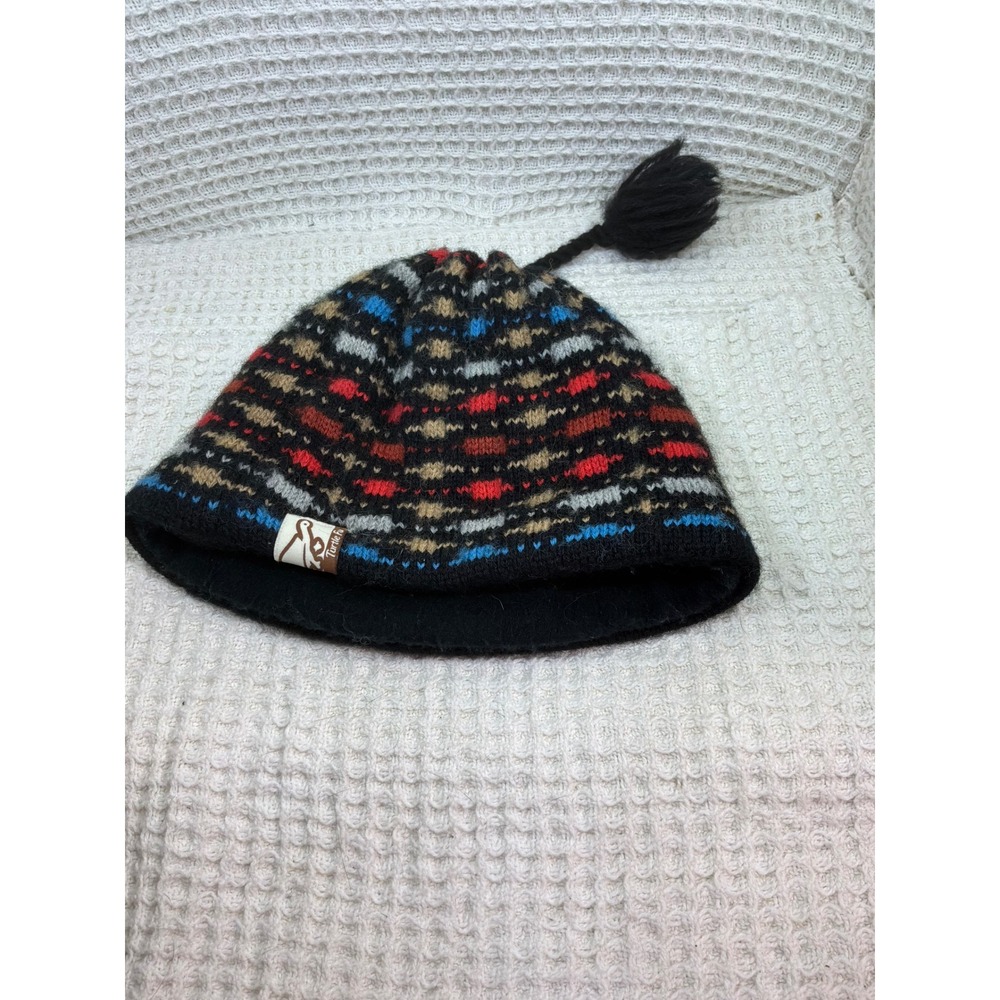 Gorpcore‎ Unisex Turtle Fur Tassel Beanie One Size Multicolor Black